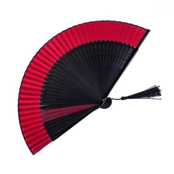 Ventilador dobrável de pintura chinesa preta, ventilador de mão decorativo, decoração artesanal para mulheres, decoração de dança, compras, artesanato, decoração de casa1263F