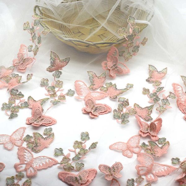 Produits chinois 90*130cm papillon broderie Tulle dentelle tissu minable pour robe de mariage tissu bricolage fournitures de couture artisanat
