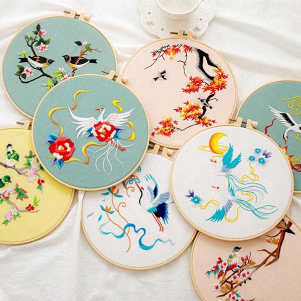 Produits chinois bricolage broderie avec fleurs oiseaux motif phénix chinois point de croix Kits femmes loisirs pour amoureux de l'artisanat