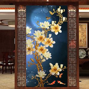 Productos chinos, mosaico redondo cuadrado completo, pintura de diamante, punto de cruz, arte floral de Magnolia, bordado de diamantes 5D DIY de gran tamaño