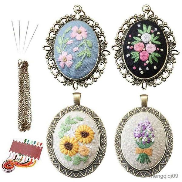 Produits chinois Kits de pendentif de broderie pastorale avec fil d'aiguille pour bricolage artisanat boucles d'oreilles bracelets bracelets de cheville porte-clés utilisation R230807