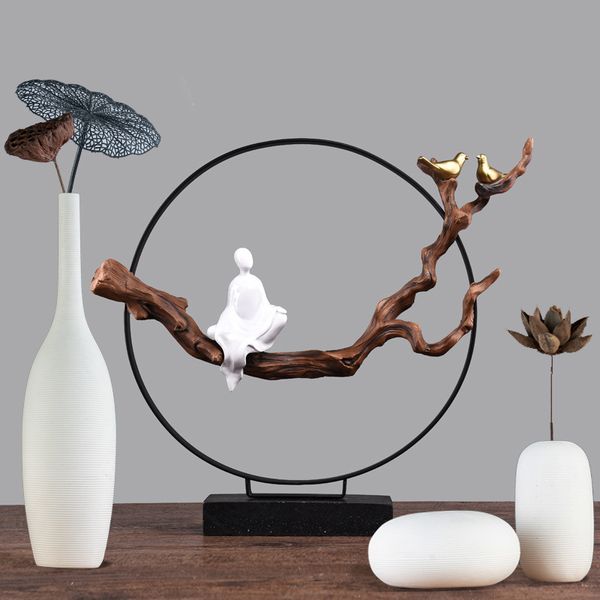 Estatua de resina china regalo Zen artesanía escultura creativa hogar TV gabinete sala de estar Xuan decoración 210414