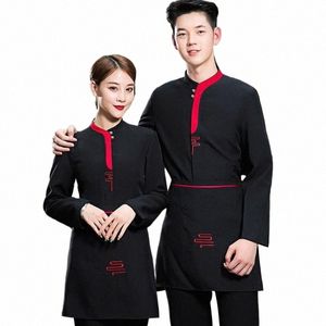 Uniforme de camarero de restaurante chino para mujer Hotela Buen servicio Waitr Uniforme Olla Ropa de trabajo de catering caliente Monos de café Uniforme d1u8 #