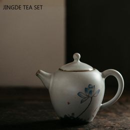 Chinois Ru Kiln Téapottes en céramique Exquise Paysage Modèle Filtre Kettle Maison de thé à la main Cérémonie de thé à la main