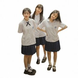 Chinese School Meisje Uniform 3 Stuks Student Geplooide Rokken Kleding Seifuku Uniform Wit Overhemd Sexy JK Uniformen Japanse b8vZ #