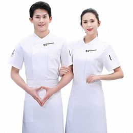 Salopette de Chef de Style chinois pour hommes, manches courtes, chaîne respirante, vêtements d'été pour Restaurant, hôtel, cuisine, boulanger, 70SA #