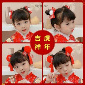 Estilo chino Childrens Headwear Hanfu Ventilador de cabello Año Nuevo Año Nuevo Campo para peluquería