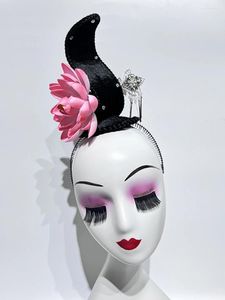 Couvre-chef de danse classique de Style chinois pour femme, accessoires de cheveux de Performance Lotus Solo, perruque ethnique