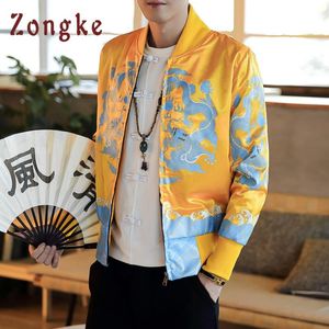 Herenjassen Chinese Stijl Gedrukt Heren Jas Jas Man Hiphop Streetwear Bomber Kleding 2023 Sping