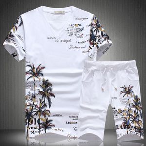 Camiseta y pantalones cortos con estampado de patrón de pájaros exquisitos de estilo chino, traje, novedad de verano, conjuntos cortos de algodón de alta calidad para hombres