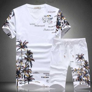 Costume t-shirt et Short imprimé de motifs d'oiseaux exquis de Style chinois, nouveaux ensembles courts en coton de haute qualité pour hommes, été