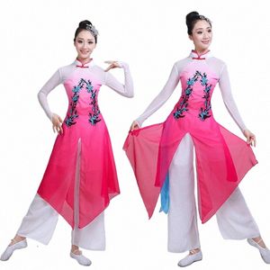 Chinese stijl Hanfu klassieke dans s volwassen vrouwelijke fan dans Yangko dans natial prestaties kleding 47Qp #