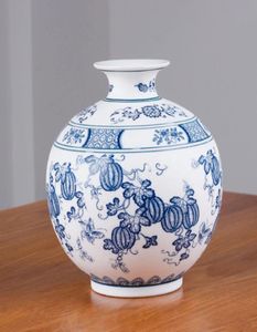 Chinese Stijl Jingdezhen Klassieke Blauw En Wit Porselein Kaolin Bloemenvaas Home Decor Handgemaakte Vazen5912545