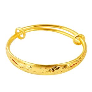 Bracelet de Style chinois pour femmes, Vintage, motif exquis, mode, plaqué or, taille réglable, bijoux, Bangle206Z