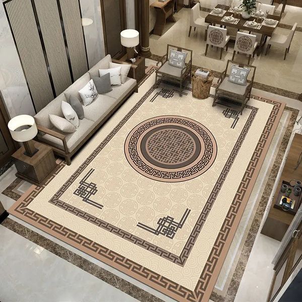 Style chinois salon tapis luxe haut de gamme chambre décor tapis décoration de la maison lavable grande surface tapis de sol tapis de fourrure 231220