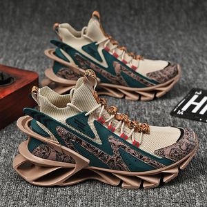 Chaussures pour hommes de style chinois polyvalent l'automne sport d'absorption de choc chaussures de course respirant les hommes de la lame de la lame