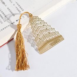 Marque-page en métal de Style chinois, pendentif avec pompon, Clip de livre rétro, bâtiments célèbres, personnage historique, cadeau pour étudiant, papeterie de bureau