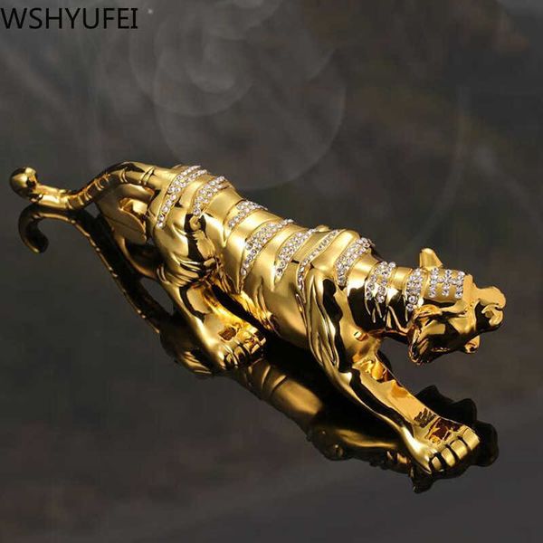 Modelo de tigre de metal de estilo chino, decoración para el éxito de la riqueza, decoración para el hogar y la Oficina, adornos de mesa, accesorios para el coche 210607