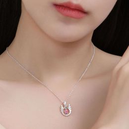 Collier pendentif étoile rose de Style chinois pour filles, nouveau cadeau de saint valentin