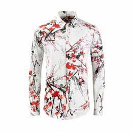 Camisa de ciruela de estilo chino para hombres de alta calidad Fi Lg manga Slim Fit camisas casuales fiesta social banquete Dr camisas 2023 614a #