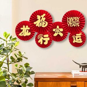 Produits de style chinois 2024 Décorations de ventilateurs de papier du Nouvel An chinois
