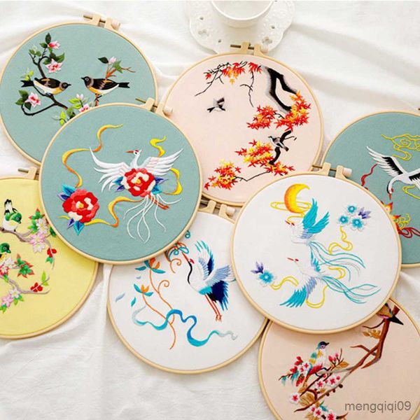 Productos de estilo chino Bordado de estilo chino Patrón de pájaros Bordado para principiantes Diy Hecho a mano Embroideri Fancywork Costura Punto de cruz Conjunto R230803