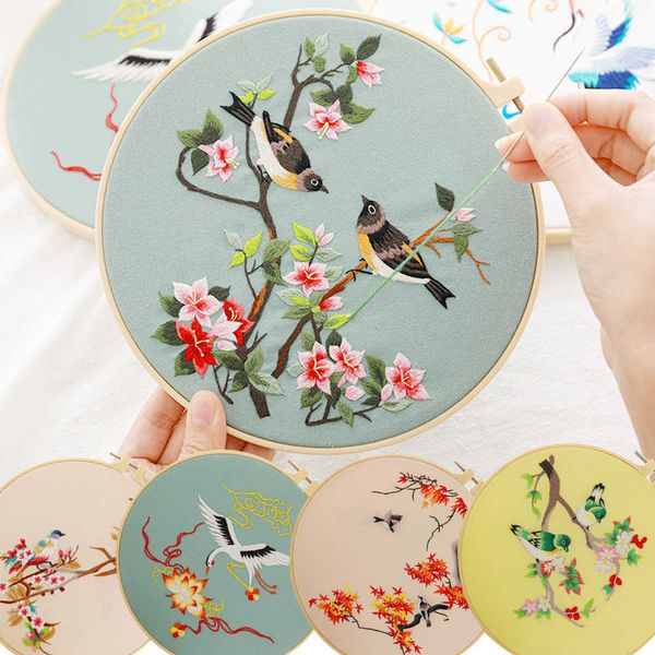 Productos de estilo chino Bordado de estilo chino patrón de pájaros bordado para principiantes Diy bordado hecho a mano Fancywork costura conjunto de punto de cruz