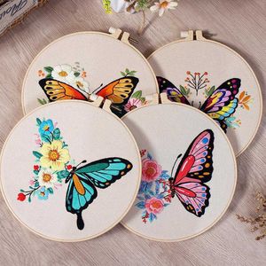 Chinese stijlproducten Diy Butterfly Hand Embroidery for Beginners volwassenen kruisenste kits voor instructies draden en naalden