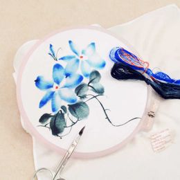 Produits de style chinois bricolage soie chinoise Suzhou broderie avec cerceau fleur motif imprimé couture mouchoir couture à la main artisanat d'art