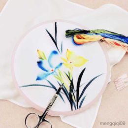 Produits de style chinois bricolage soie chinoise Suzhou broderie avec cerceau fleur imprimé motif couture mouchoir à la main couture Art artisanat R230804