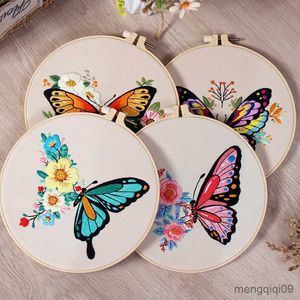 Productos de estilo chino Flor Mariposa Serie Costura Bordado Punto de cruz Materiales Paquete Literario DIY Bordado Productos semiacabados R230803