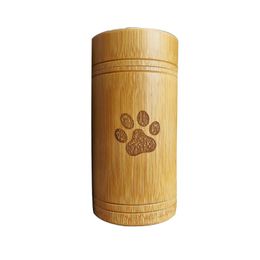 Chinese stijlproducten Handgemaakte bamboe pet urns honden poot katten voet patroon crematie as urn aandenken kist columbarium voor hondenaccessoires 230130