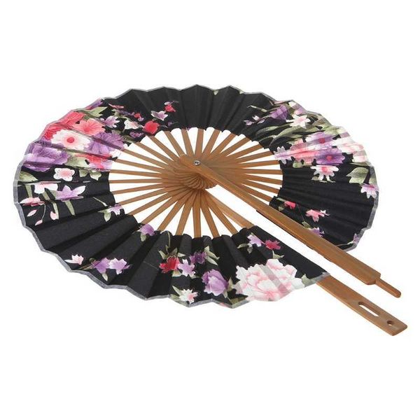 Éventail de poche pliable à fleurs Sakura, produits de Style chinois, nouveau Style, décoration de fête ronde en cercle, cadeau, livraison directe