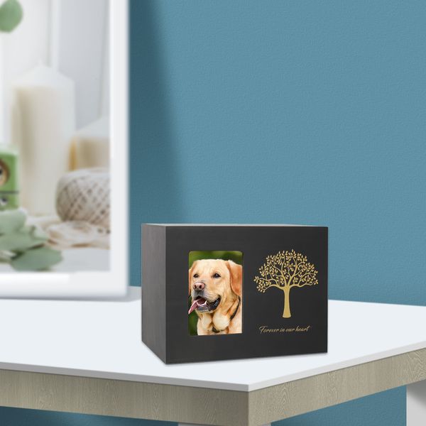 Productos de estilo chino Urna conmemorativa para mascotas para cenizas caja de memoria para perros y gatos cremación de recuerdo con marco de madera bambú natural 230130