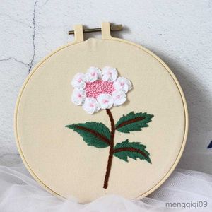 Produits de style chinois Fleur unique Broderie de fleurs porte-bonheur Couture à faire soi-même Motif de plante d'intérieur Couture pour point de croix débutant (sans R230804