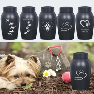 Produits de style chinois Urnes en acier inoxydable Animaux de compagnie Chien Chat Oiseaux Souris Crémation Cendres Urne Souvenir Cercueil Columbarium Mémoriaux Pet 230130