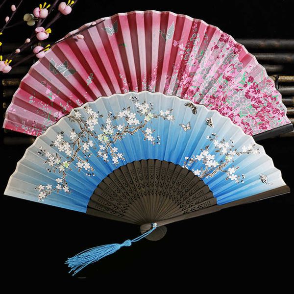 Chinese Style Products Vintage Éventail Pliant Style Chinois Danse Fête De Mariage Pliant Main Femmes Photo Prop Outil Art Artisanat Décoration de La Maison