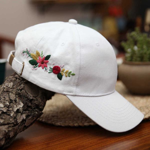 Productos de estilo chino al por mayor DIY sombrero bordado de flores con aro gorra con visera kits de punto de cruz conjunto de arte de costura costura hecha a mano artesanía regalo