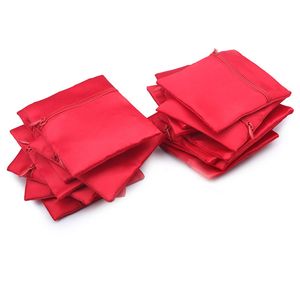 Bolsas de embalaje de pulsera de joyería de Color rojo de estilo chino con cremallera Festival de boda Año Nuevo regalo de fiesta de Navidad bolsas de la suerte