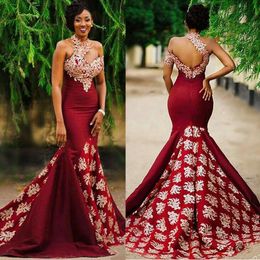 Robe de soirée rouge de Style chinois, sans manches, avec traîne de balayage, sur mesure, avec des appliques, robes de soirée formelles