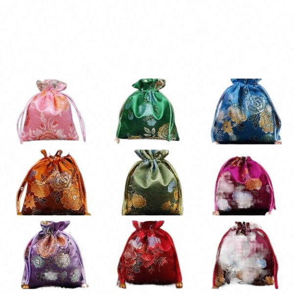 Bordado retro de estilo chino FR Bolso de azúcar de azúcar FR Bag Bag Bag de regalo de estilo étnico Bolso de almacenamiento de joyas Monedas M8ZR#