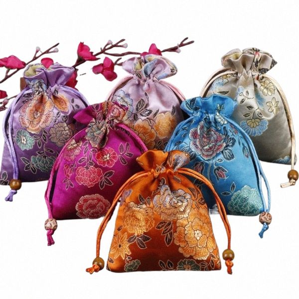 Bordado retro de estilo chino FR Bolso de azúcar de azúcar FR Bag Bag Bag de regalo de estilo étnico Bolso de almacenamiento de joyas Monedas 51yh#