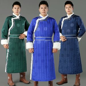 Chinese stijl retro jurk etnische stijl katoenen jas mannen kleding winter hanfu tang pak gewaad festival fase slijtage