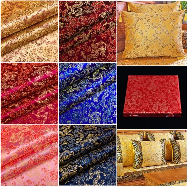 Tissu de brocade Jacquard en satin de style chinois pour couverture de canapé à coudre et bricolage Cheongsam et costume chinois traditionnel TJ0246