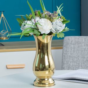 Vases de table de style chinois Ornements de mode minimalistes modernes Artisanat Vase décoratif en acier inoxydable Vases à fleurs en métal 210310