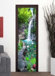 Chinese Stijl Waterval Landschap Po Muurschildering Behang 3D Home Decor Woonkamer Keuken Deur Sticker PVC Zelfklevende Sticker 22894819