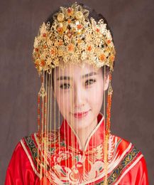 Style chinois mariage coiffures de mariée fête antique diadème Vintage classique mode concours bandeau couronnes cheveux accessoires bijou9210045