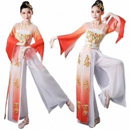 Style chinois Yangko Costumes nationaux classiques Femme Performance folklorique Vêtements Traditial Oriental Taille Tambour Square Dance N8yo #