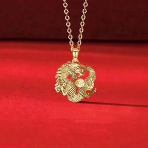 Cadena de collar de dragón afortunado de estilo zodíaco de estilo chino