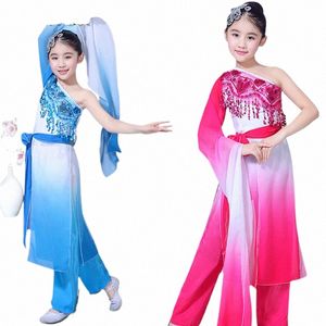 Chinese Traditial Natial Yangko Dans Kostuum Kinderen Elegante Fan Dans Pak Klassieke Danser Praktijk Slijtage Hanfu Kleding t4QM #